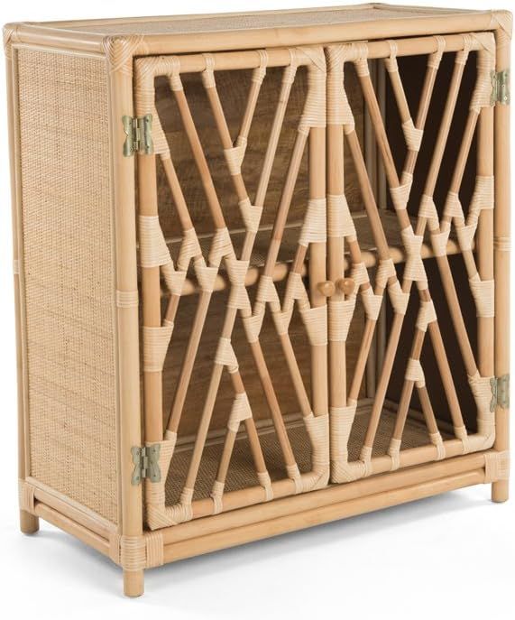 KOUBOO Rattan Chippendale Storage Cabinet with 2 Doors, Natural Color | Amazon (US)