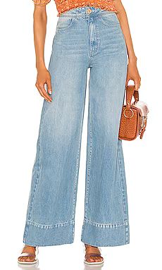 Free People Talia Trouser Jean in Bright Blue from Revolve.com | Revolve Clothing (Global)