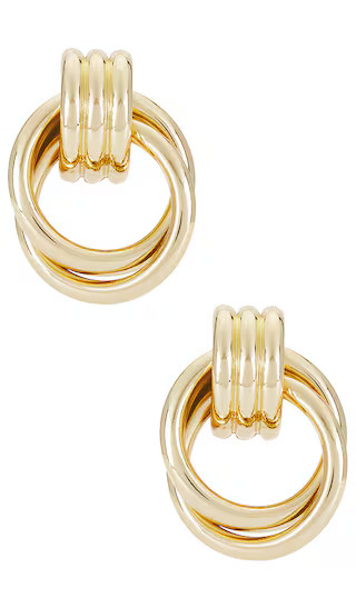 Interlocking Hoop Earrings in Gold | Revolve Clothing (Global)