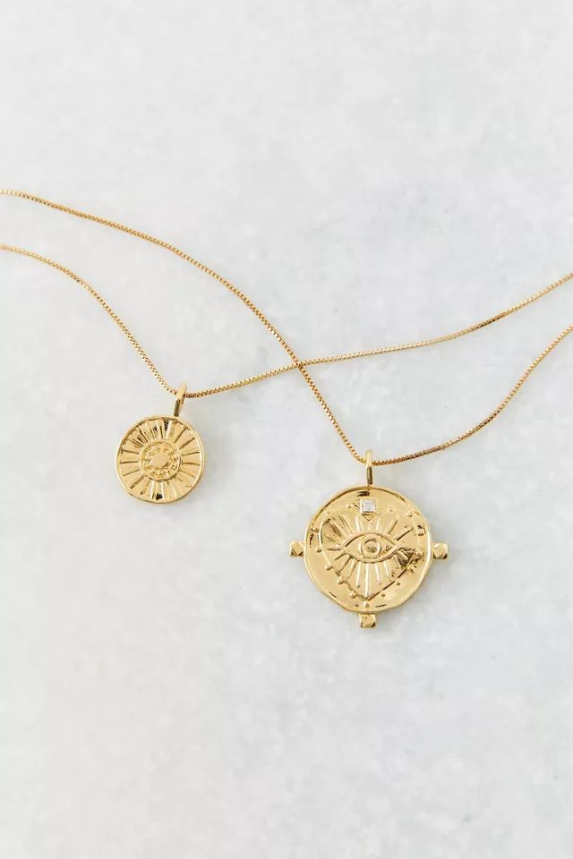 Luv Aj Evil Eye Double Coin Necklace Set | Urban Outfitters (US and RoW)