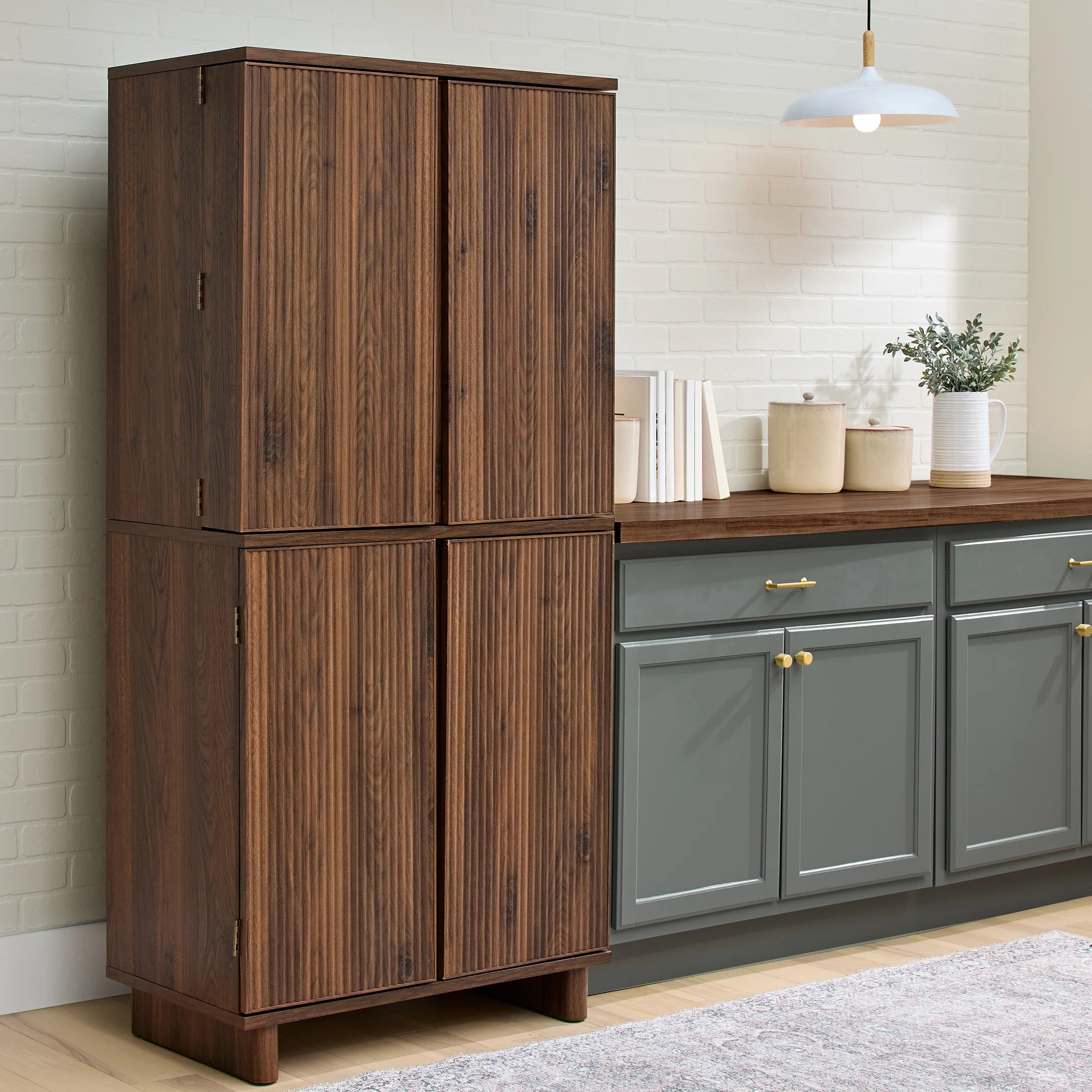 Better Homes & Gardens Lillian Storage Pantry, Walnut | Walmart (US)