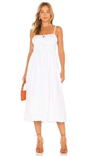 Francesca Midi Dress in Plain White | Revolve Clothing (Global)