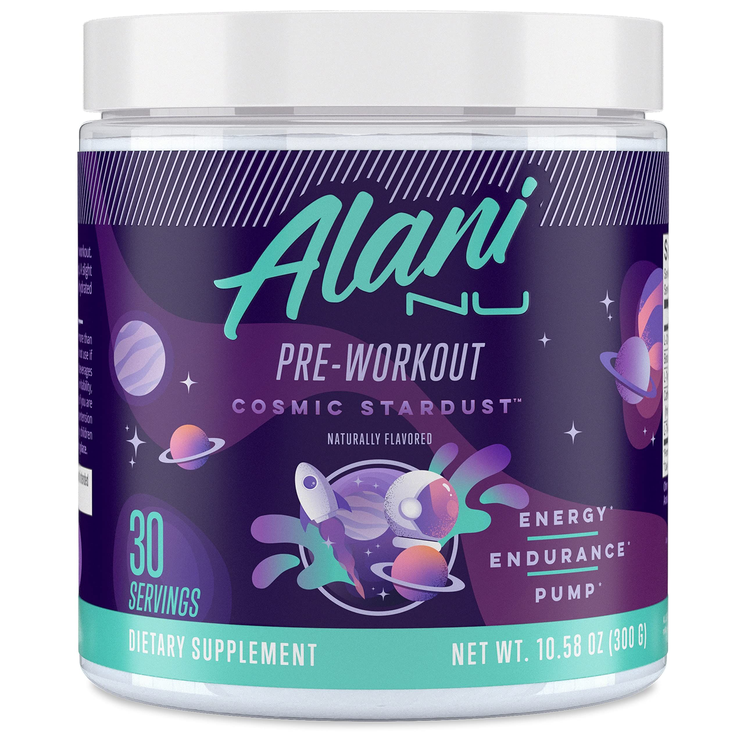 Alani Nu Pre-Workout Supplement Powder for Energy, Endurance, and Pump, Cosmic Stardust, 30 Servi... | Amazon (US)