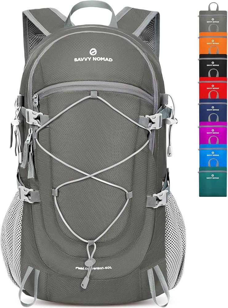 SAVVY NOMAD 40L Hiking Backpack Lightweight Packable Travel Backpack for Women Men | Amazon (US)
