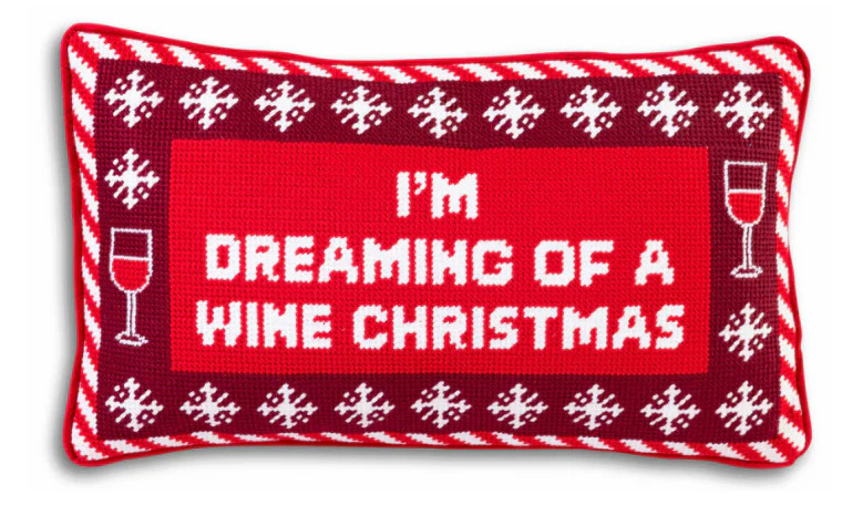 Dreaming of Wine Needlepoint Pillow | Over The Moon