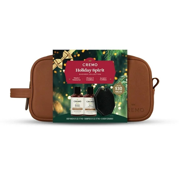 Cremo Holiday Spirit Shower Collection Dopp Kit Gift Set, Bourbon Vanilla, Includes Body Wash, 2i... | Walmart (US)