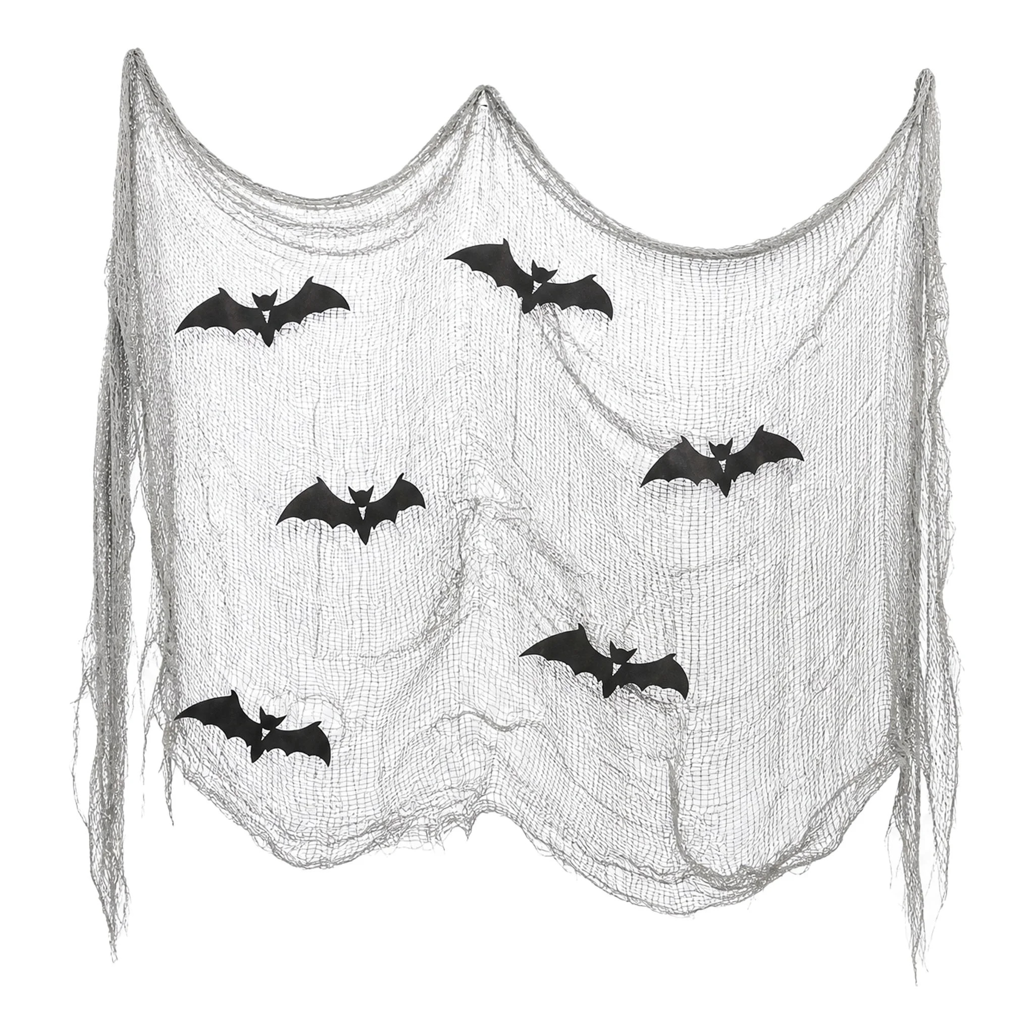 Creepy Gauze Fabric with Bats, Gray, 29.5" x 118", Halloween by Way To Celebrate - Walmart.com | Walmart (US)