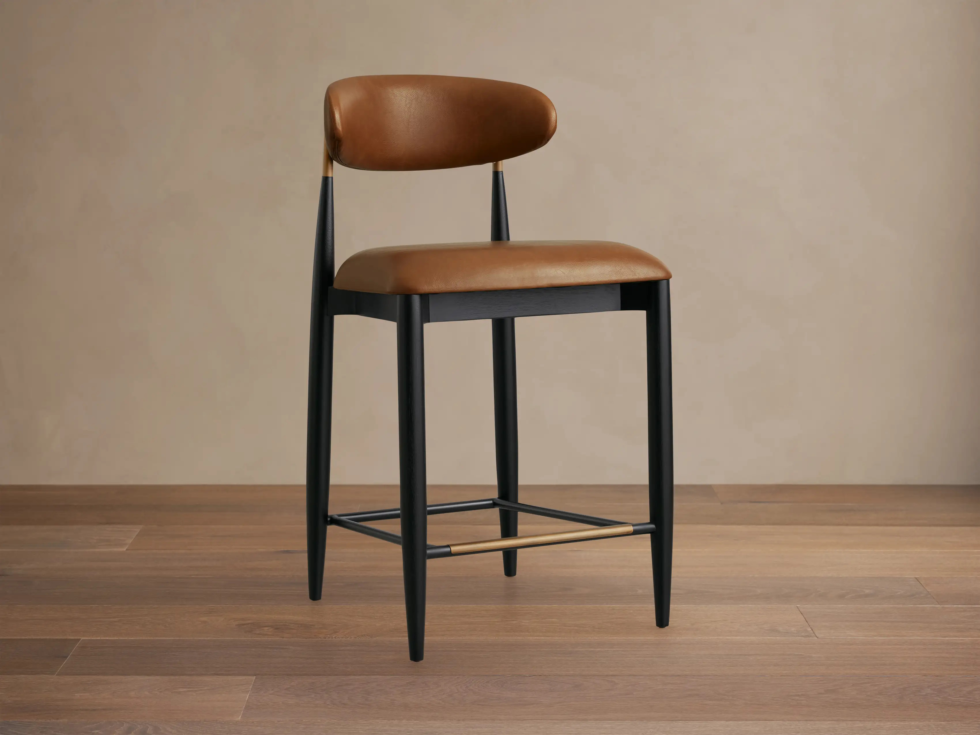 Jagger Faux Leather Armless Stool | Arhaus