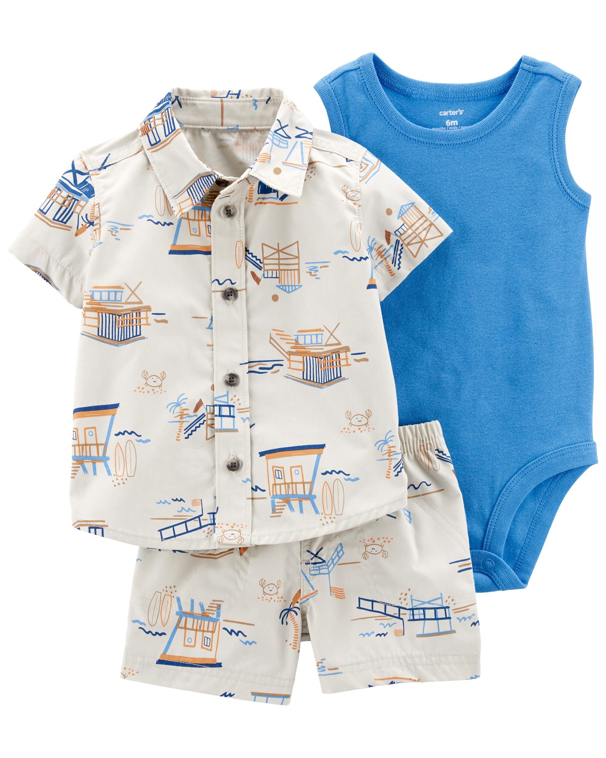Baby 3-Piece Tropical Little Short Set | Carters, Carters Baby, Carters Baby Clothes | Carter's