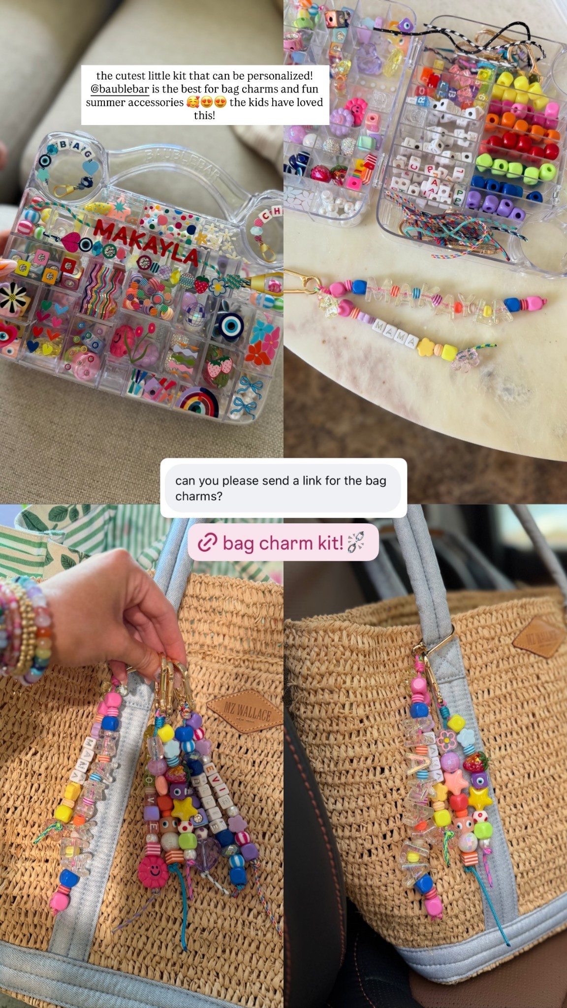 the cutest little kit that can be personalized! @baublebar is the best for bag charms and fun summer accessories 🥰😍😍 the kids have loved this!