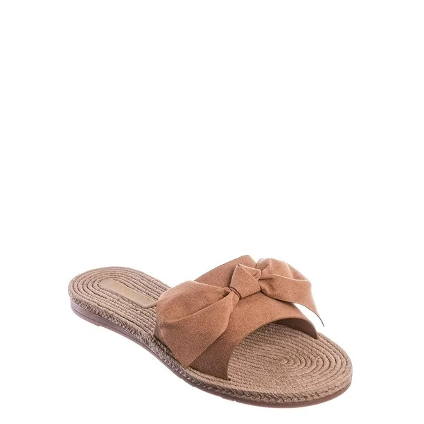 Espadrille Woven Knotted Bow Slides - Jute Rope Weaved Slip On Sandal - Walmart.com | Walmart (US)