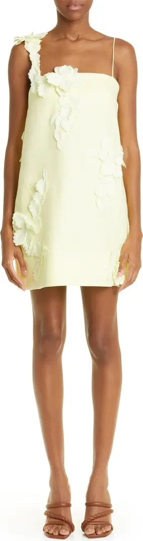 High Tide 3D Floral Appliqué Linen Minidress | Nordstrom