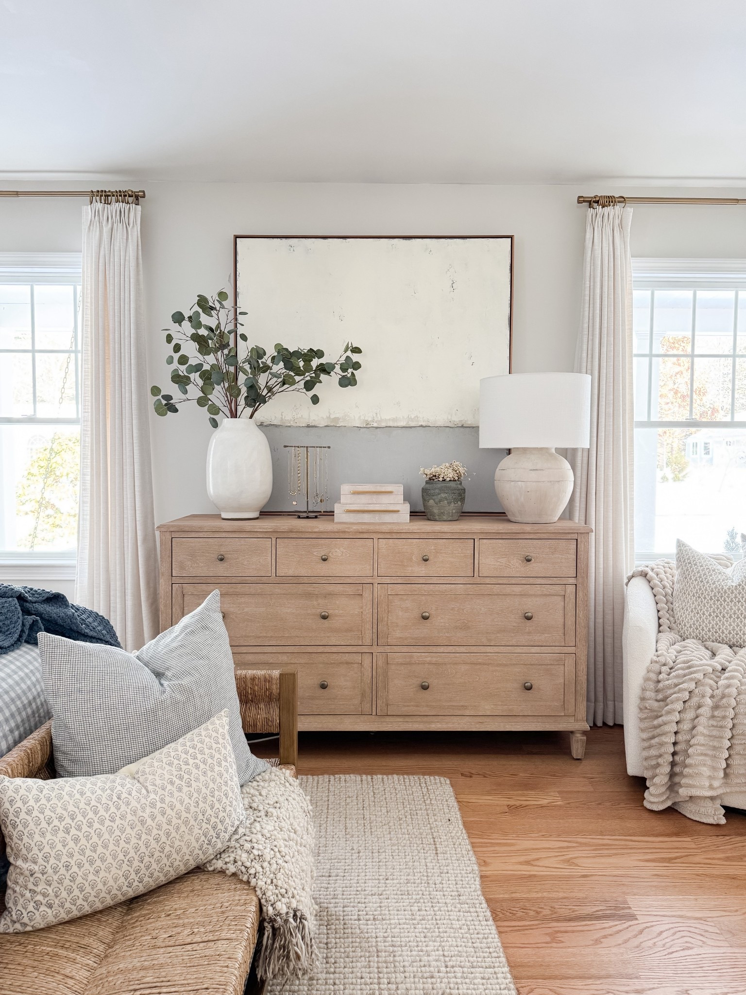 Light wood furniture styled with ceramics and greenery brings warmth and balance to the bedroom. coastal bedroom furniture, wood dresser styling, neutral home decor, coastal interiors, bedroom styling ideas, timeless bedroom, natural textures, home inspiration, sherricalnanhome

#LTKHome