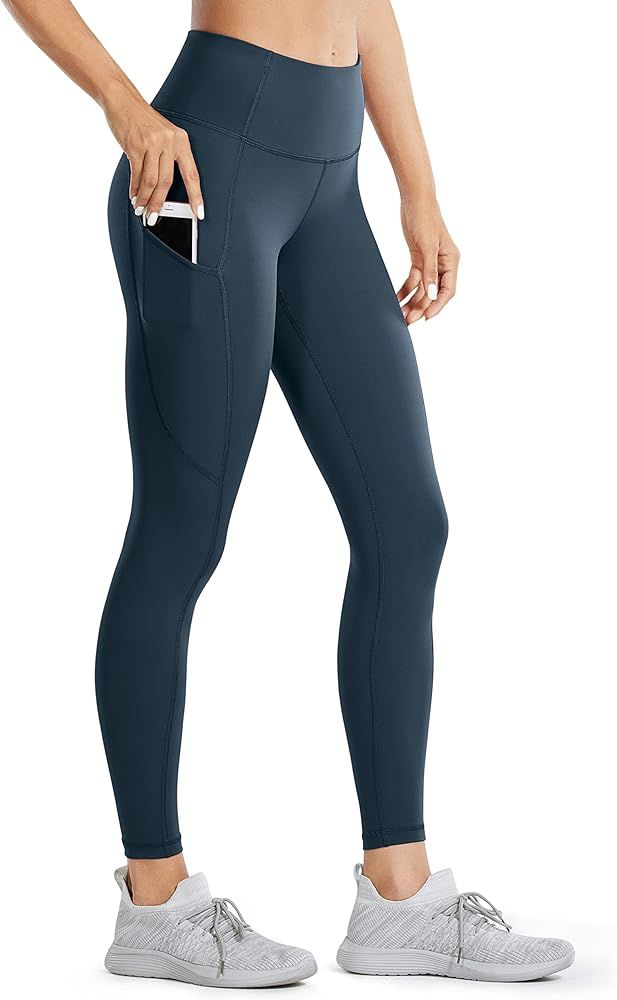CRZ YOGA Women's Naked Feeling Workout Leggings 25 Inches - High Waisted Yoga Pants with Side Poc... | Amazon (US)