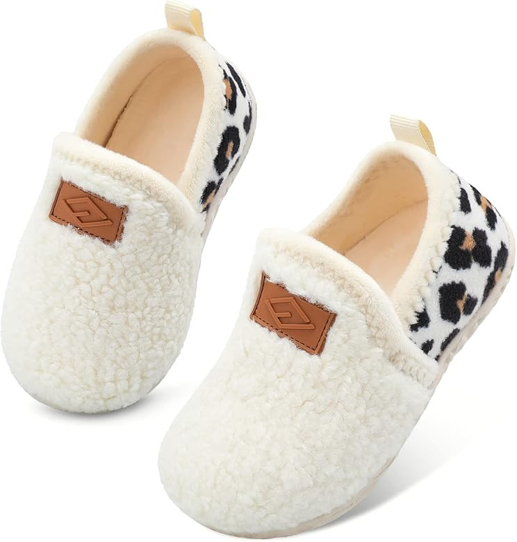 Lefflow Toddler Slippers Boys Girls Soft Plush House Slippers Cozy Outdoor Walking Shoes | Amazon (US)
