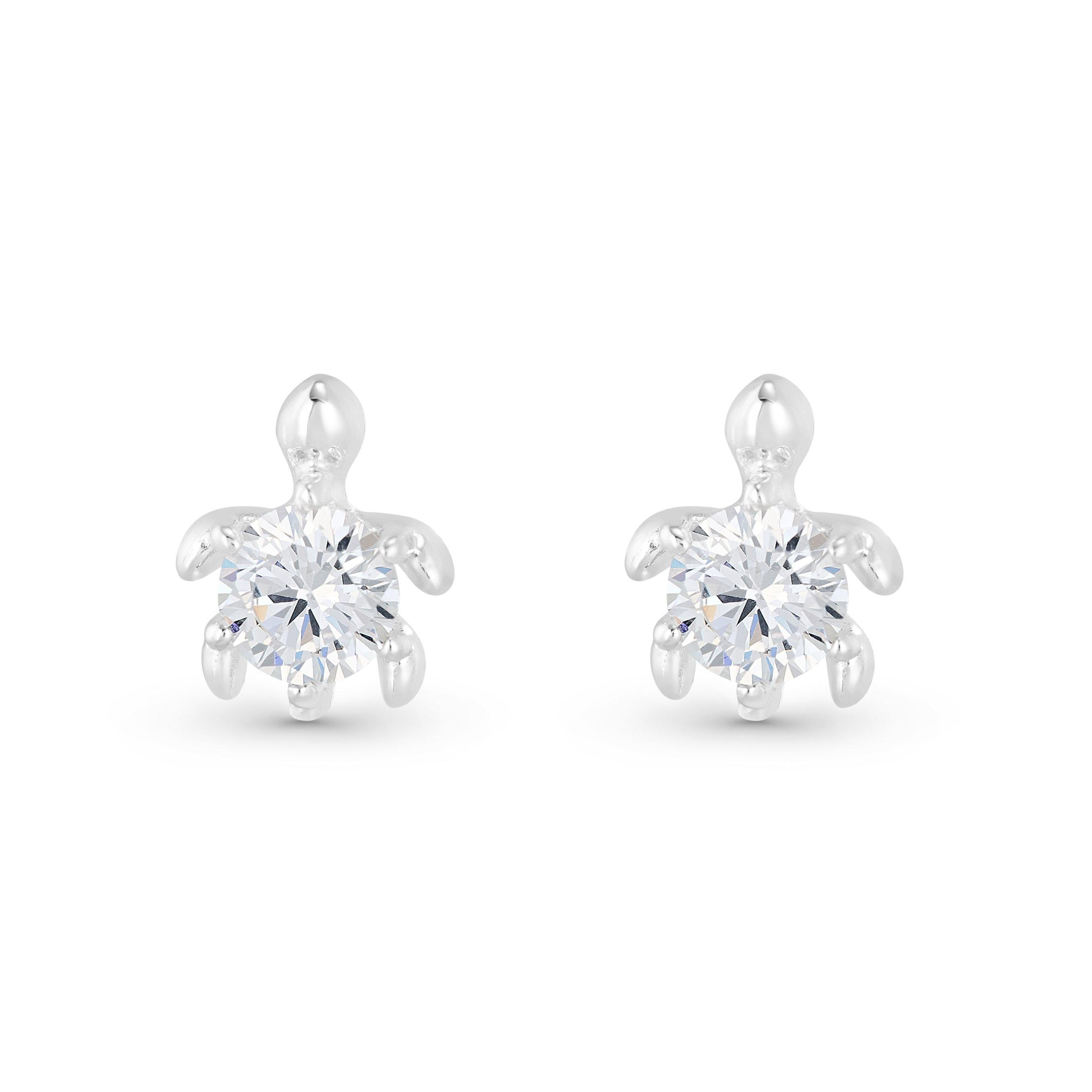 Beaverbrooks Silver Cubic Zirconia Turtle Stud Earrings  | 0156672 | Beaverbrooks | Beaverbrooks