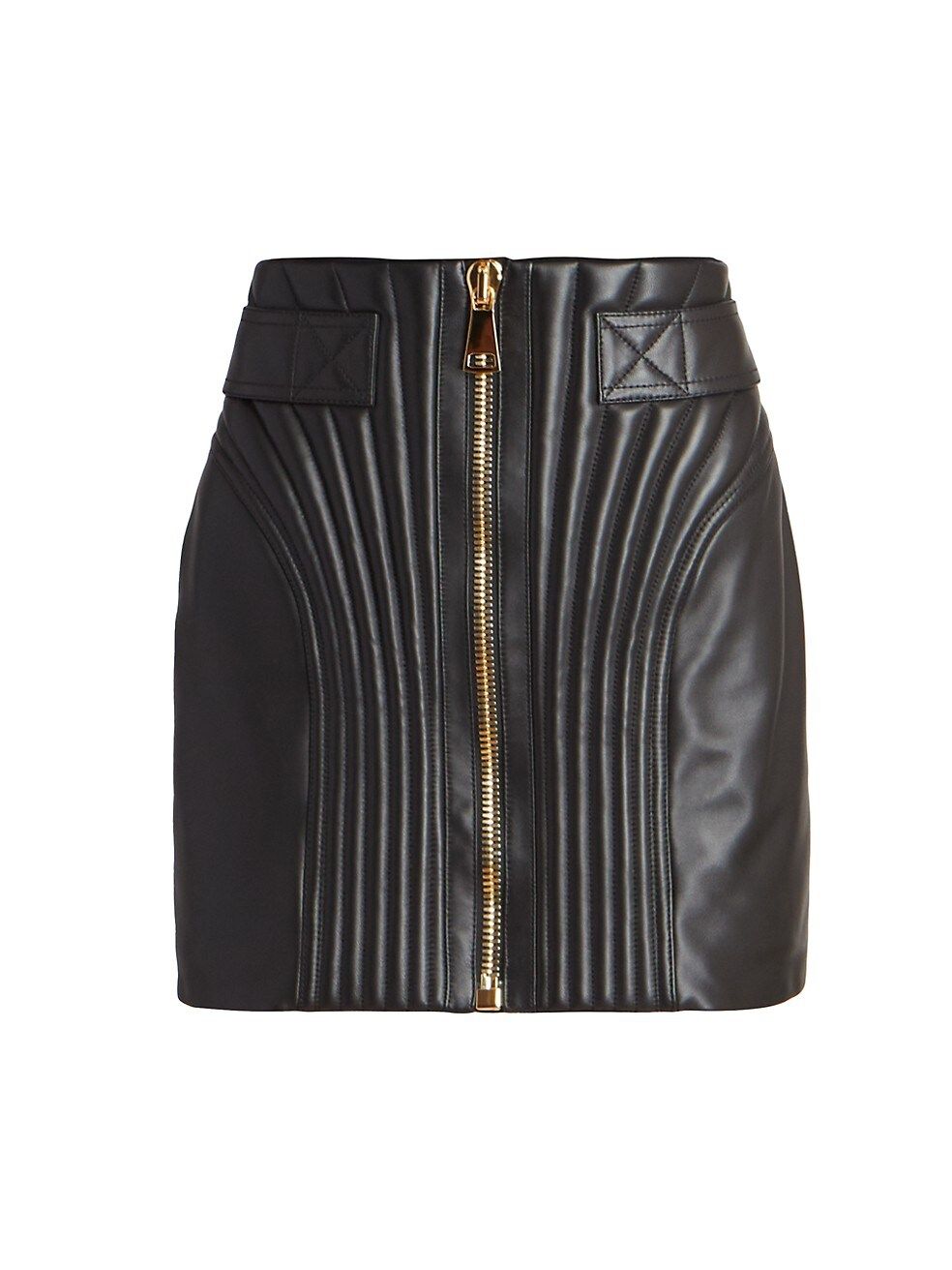 Balmain Quilted Leather Miniskirt | Saks Fifth Avenue