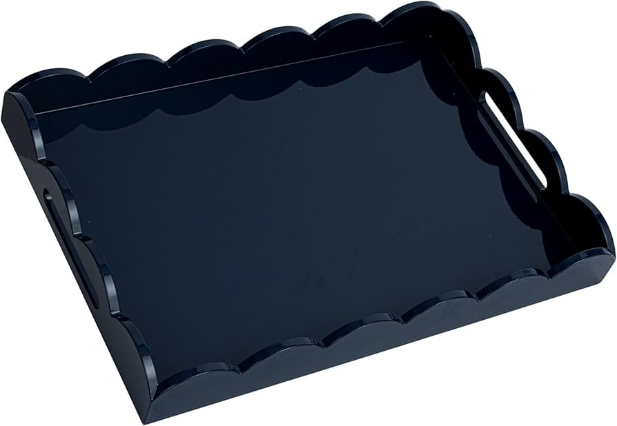 Creative Co-Op Wide Wood Tray, Navy | Amazon (US)