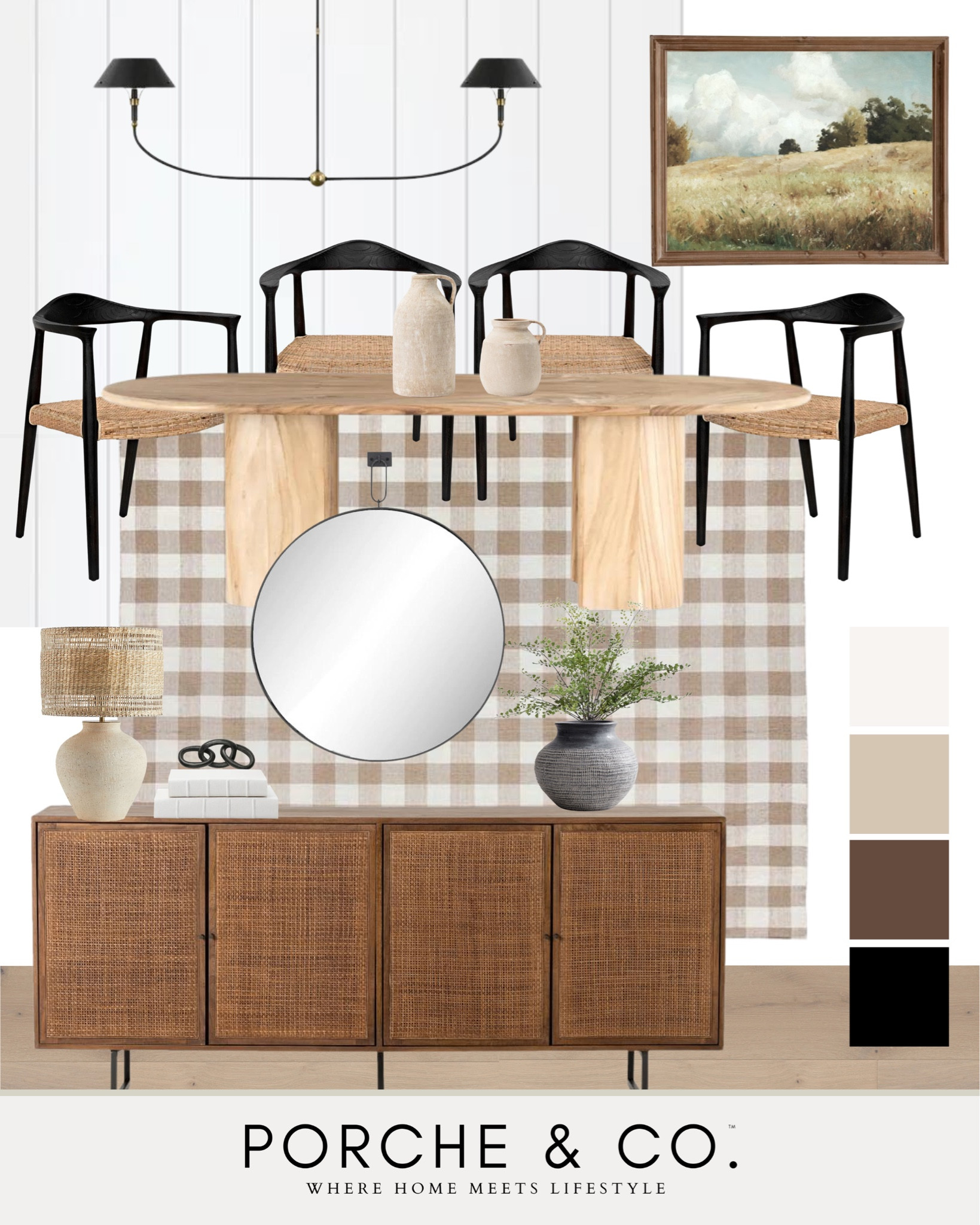 Dining room mood board, dining room decor, dining room inspo, console, cane console, neutral dining room #diningroom #moodboard 

#LTKhome #LTKSeasonal #LTKstyletip