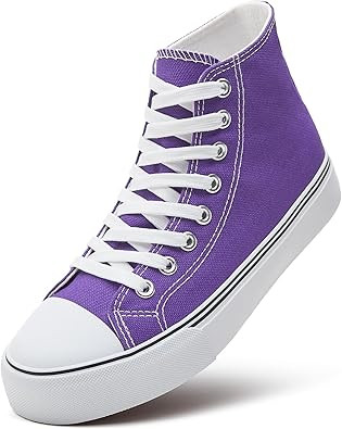 ZGR Womens High Top Canvas Sneakers,Lace-up Canvas Shoes,Casual Tennis Walking Shoes | Amazon (US)