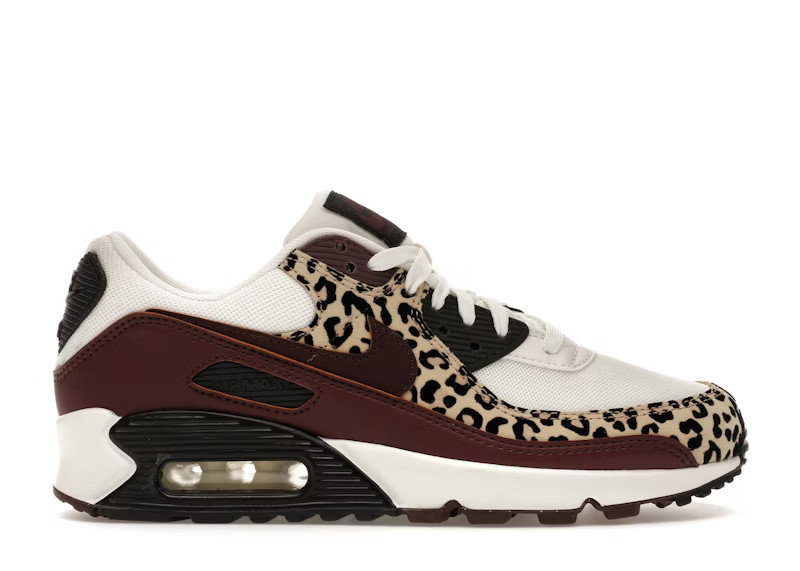 Nike Air Max 90 Leopard Burgundy (Women's) Sneakers in Sail/Burgundy Crush/Velvet Brown | StockX