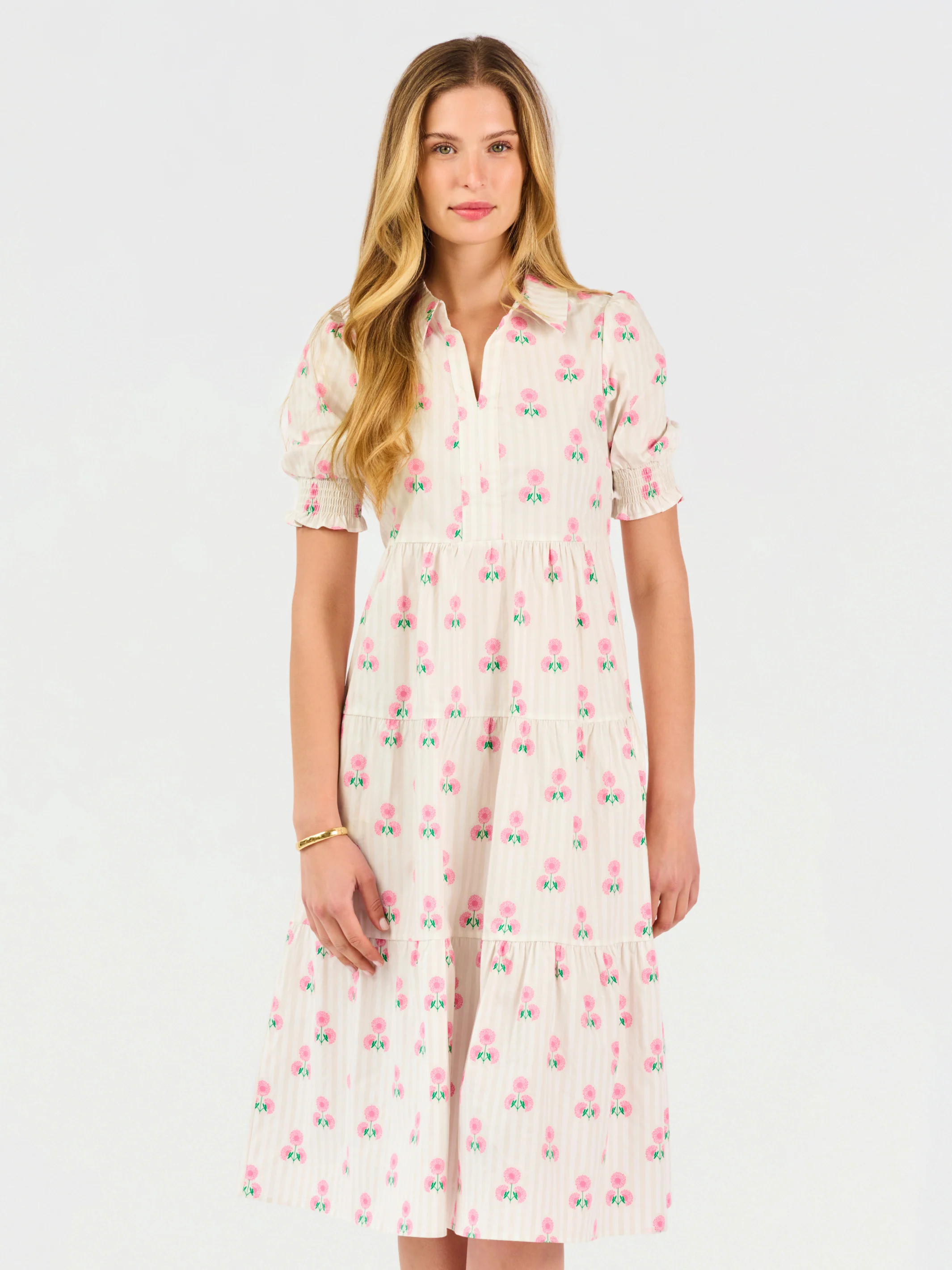 Molly Dress | Sweetbriar Stripe Pink | Mary Square