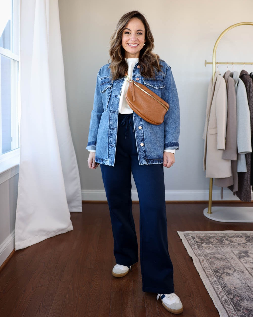 Three styles of affordable, pull-on, travel-friendly pants for petites!

Outfit 1:
Sweatpants (Amazon): xs 28” inseam - they start at xxs Top (Quince): xs
Sweatshirt (Athleta): petite xs
Sneakers (Gola): tts
Denim jacket (Gap): from a previous season, I’ve linked a similar one from Quince! 
Socks (Amazon)
Bag (Quince)

Outfit 2:
Pants (BR Factory): petite xxs - 10” rise, 27” inseam - they’re so comfortable but the fabric is elevated enough to wear to work!
Cream sweater (Kohl's): petite xs
Sneakers: tts

Outfit 3:
Pants (Target): xs short - 28” from the store. Hang dry, mine shrunk to 27” hanging to dry.
White tank top (Quince): xs
Cropped trench coat (Aritzia): xxs
Sneakers (Gola): tts

My measurements for reference: I’m 4’10” and 105lbs. My bust, waist, and hip measurement is 32”, 24”, and 36”.

#LTKgrwm #LTKPetite #LTKTravel