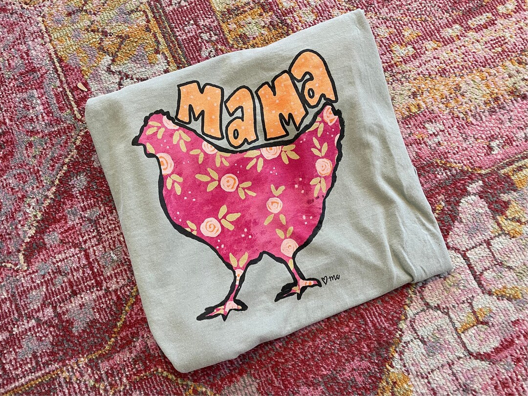 Mama Hen Comfort Colors Tee, Chicken Shirt, Mama Chicken Tshirt, Sage Green Tshirt for Farm Girl,... | Etsy (US)