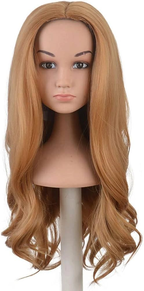Little girl brown wavy curly wig middle part bangs role play blonde wig festival and party play w... | Amazon (US)