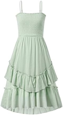 Sunny Spirit Girls Summer Dress for Tween Girl Kids Sundress Maxi Boho Smocked Flowy 2-Way Layere... | Amazon (US)
