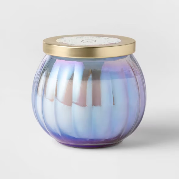 14oz Lidded Blue Depression Glass Jar Lavender Shores Candle - Opalhouse™ | Target