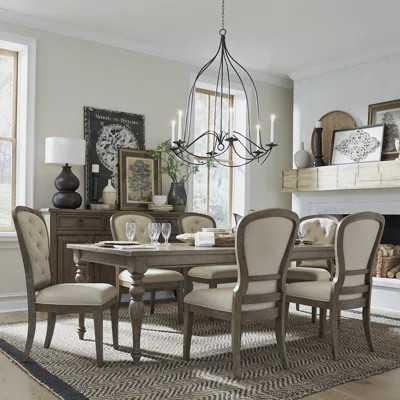Aisja 6 Person Rectangular Dining Table Set w/ 18" Leaf | Wayfair North America