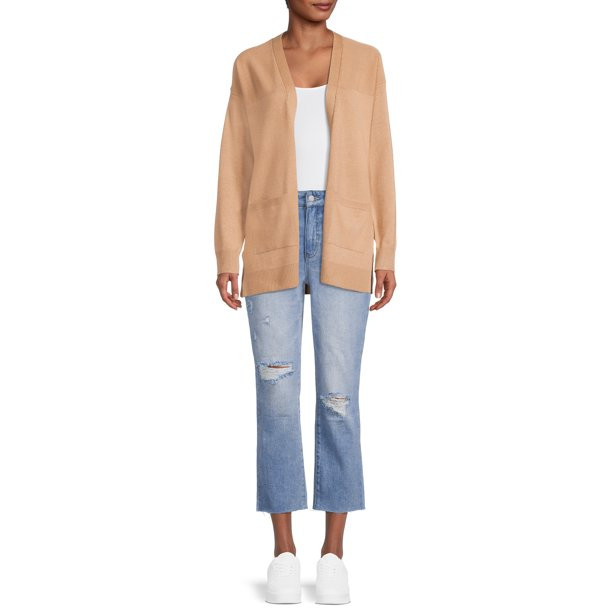 Time and Tru Women's Open Front Cardigan Sweater - Walmart.com | Walmart (US)