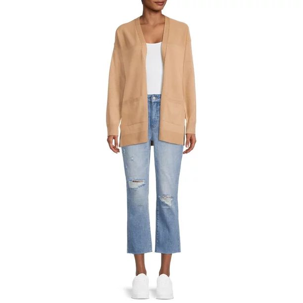 Time and Tru Women's Open Front Cardigan Sweater - Walmart.com | Walmart (US)