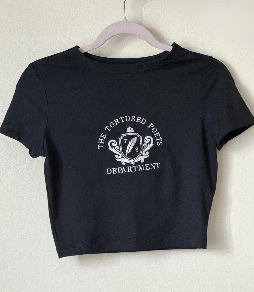 TTPD Swiftie Embroidered Baby Tee Cropped T-shirt, Poets Cropped Top, Eras Inspired Merch - Etsy | Etsy (US)