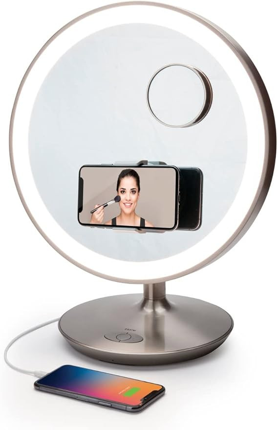 iHome Beauty Glow Ring XL 13" Makeup Mirror with Bluetooth Speaker, Speakerphone, USB Charging, R... | Amazon (US)