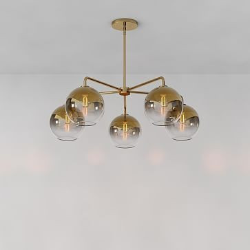 Sculptural Glass 5-Light Globe Chandelier - Metallic Ombre | West Elm (US)