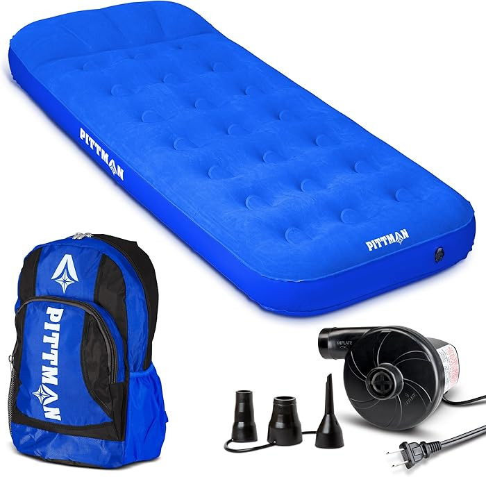 Pittman - Kids Air Mattress - Deluxe Kids Inflatable Bed with Electric Pump & Durable Backpack - ... | Amazon (US)