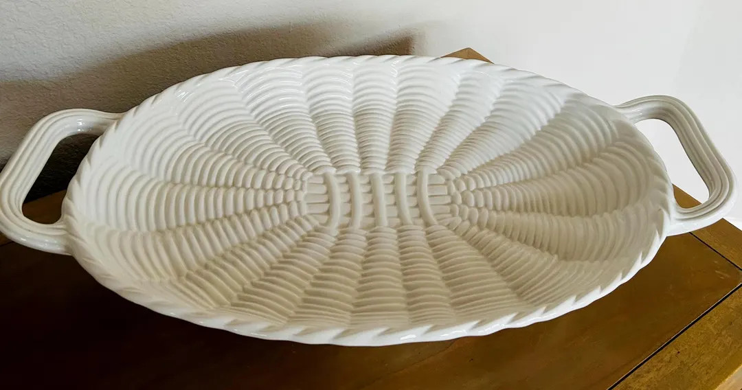 Vintage Large Oval White Ceramic Serving Platter Made in Italy. - Etsy | Etsy (US)