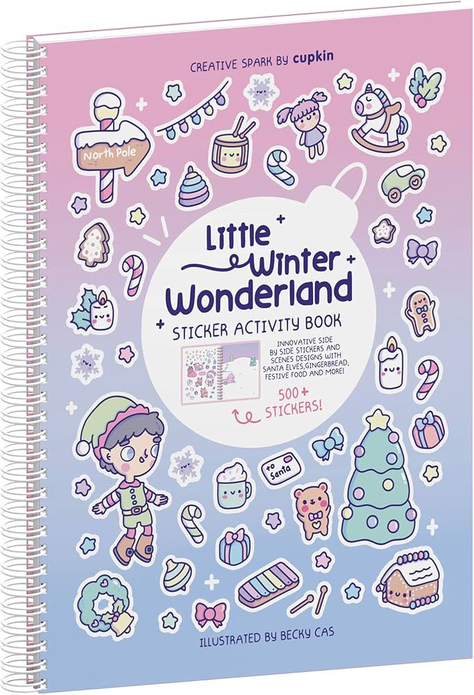 Christmas Sticker Book for Kids + Coloring Book (500+ Holiday Stickers & 12 Scenes) by Cupkin - F... | Amazon (US)