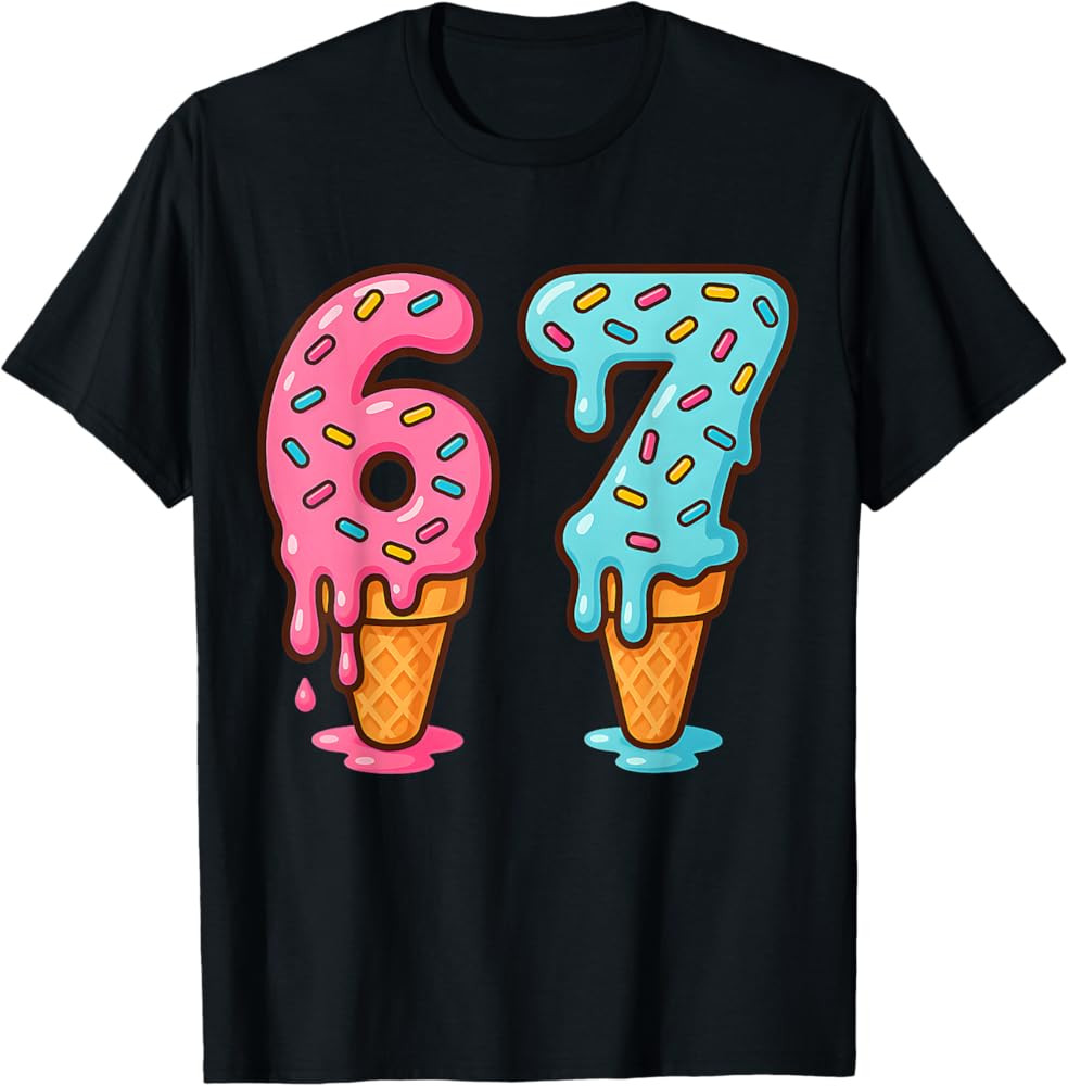 Baseball Drip Ice Cream 67 Baseball Lifestyle 101 T-Shirt | Amazon (US)
