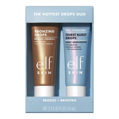 e.l.f. SKIN The Hottest Drops Duo - Bronzing Drops & Holy Hydration! Thirst Burst Drops Mini Duo ... | Target