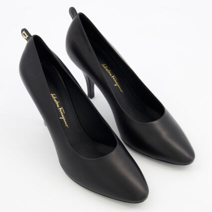 Black Leather Judy Heels | TK Maxx