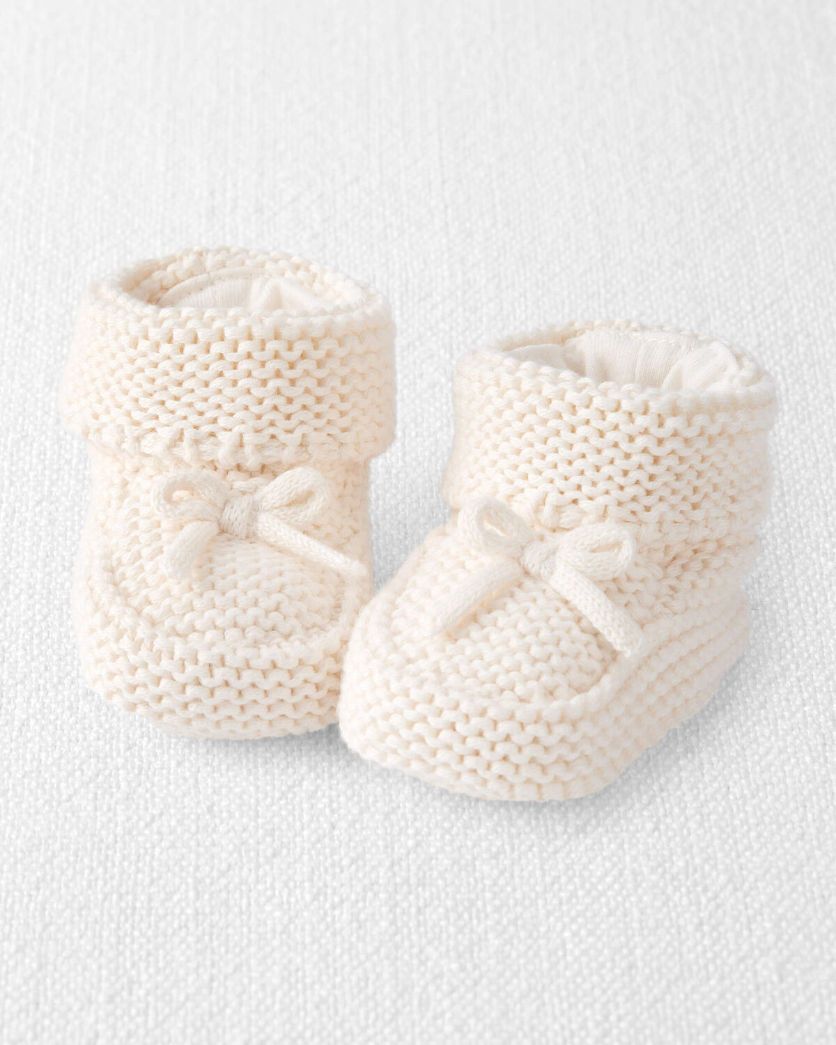 Baby Organic Cotton Crochet Booties in Cream - Little Planet | Carter's | Carter's
