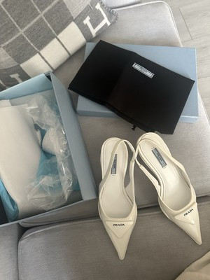 PRADA Saffiano Leather White Shoes Bnib Sz 36 | eBay UK