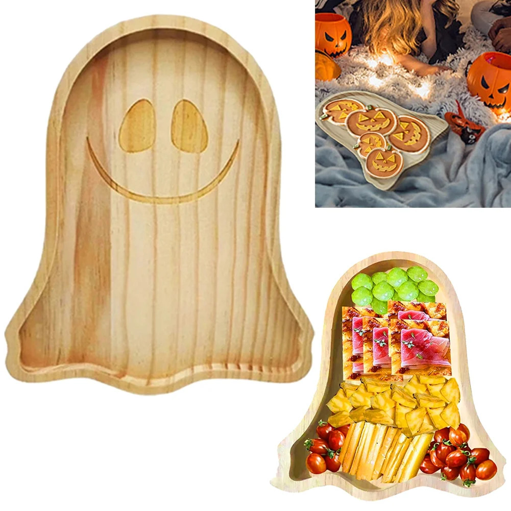 Leaveforme Halloween Pumpkin Ghost Wooden Charcuterie Boards, Bamboo Cheese Board Charcuterie Pla... | Walmart (US)