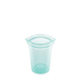 8 oz. Teal Reusable Silicone Small Cup Zippered Storage Container | The Home Depot
