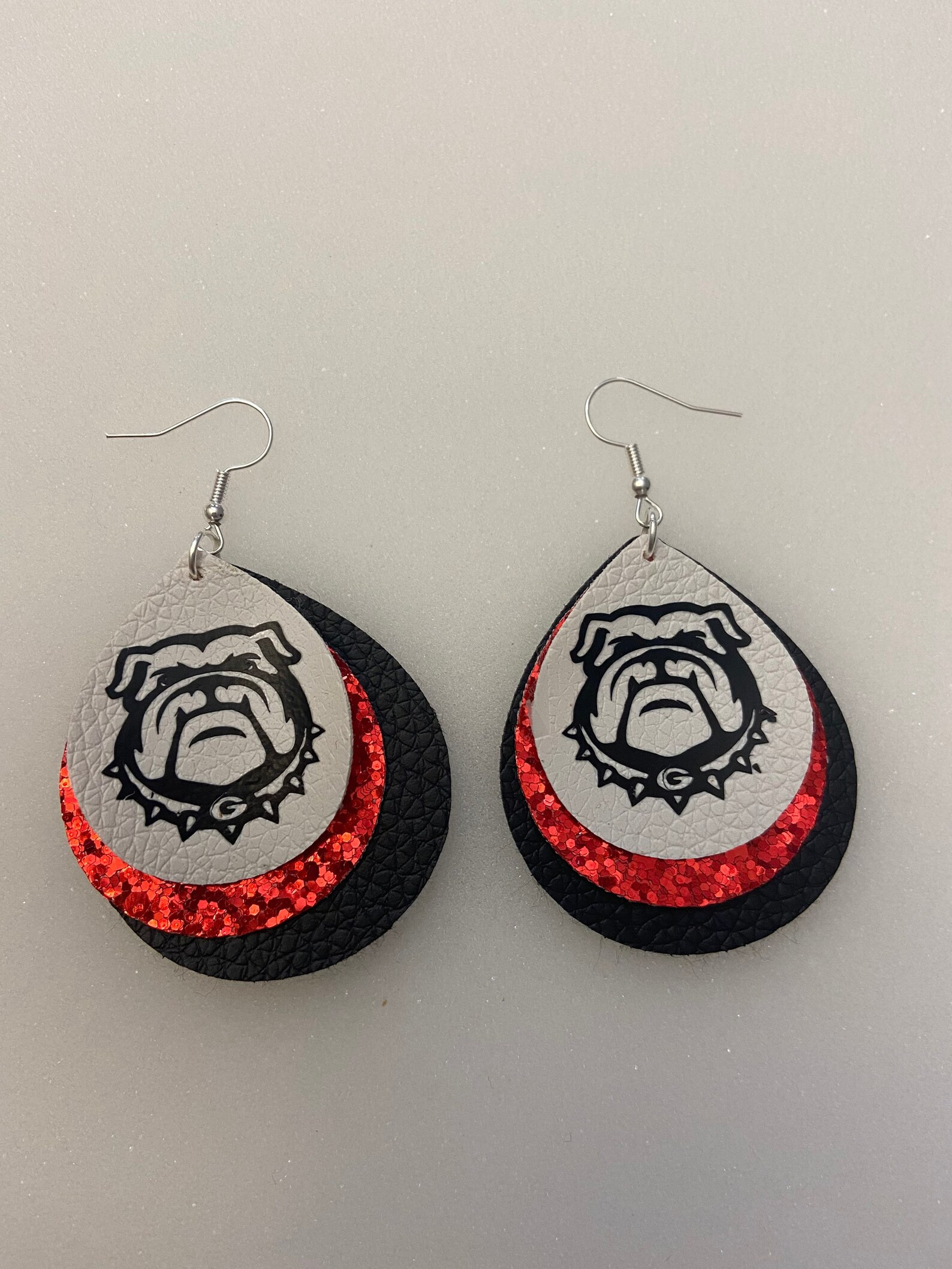 UGA Bulldog Earrings/University of Georgia/ Go Dawgs/football/spirit wear/faux leather/nickel fre... | Etsy (US)