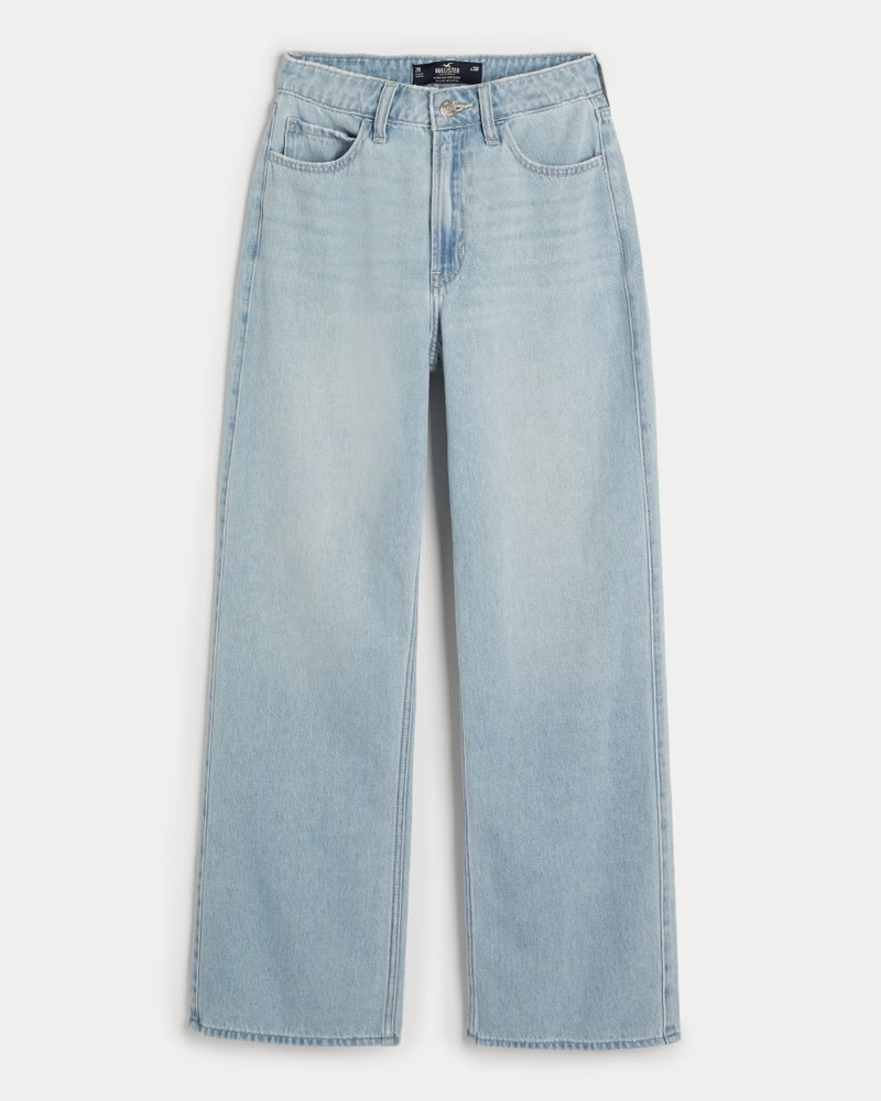 Ultra High-Rise Light Wash Baggy Jeans | Hollister (US)