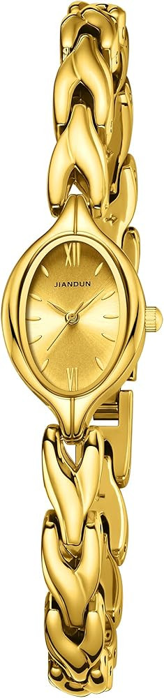 JIANDUN Vintage Women's Oval Bracelet Watch, Waterproof Stainless Steel Band with Adjustment Tool... | Amazon (US)